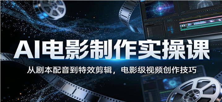 AI电影制作实操课：从剧本配音到特效剪辑，电影级视频创作技巧